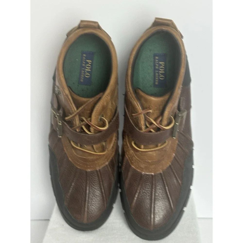 POLO Ralph Lauren Dover III Duck Boots Men's 13 D Two Tone Brown Leather 14323